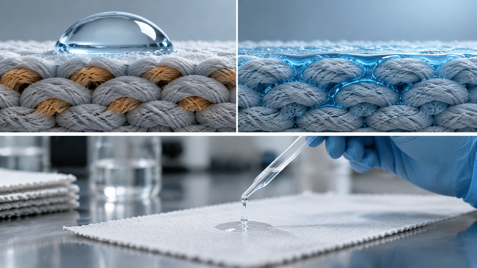 Rapid wetting agent liquid dropping onto textile fabric for pretreatment penetration test